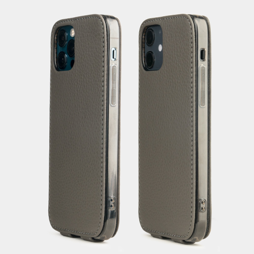 Чехол для iPhone 12/12Pro из кожи теленка, серого цвета