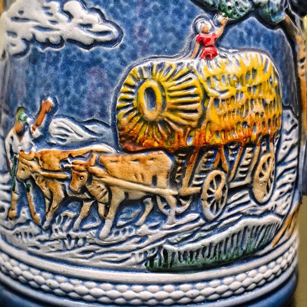 Кружка пивная "Пейзаж" (фаянсовая с крышкой)