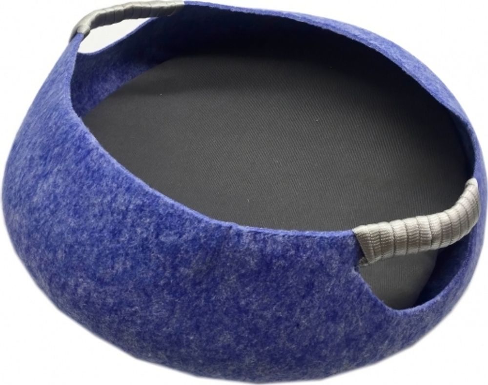 Лежанка для животных Fauna International Matis S мягкий, фетровый, синий, 81х81х22 см