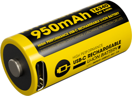 Аккумулятор Nitecore NL169R Li-ion, 3.7 В, 950 мАч, USB-C, RCR123/16340