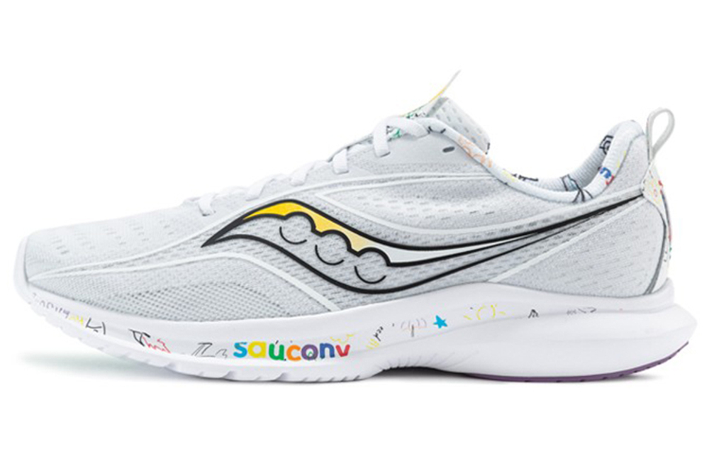 Saucony Kinvara 13 fashion sports comfortable fabric shock absorption, non-slip, wear-resistant, breathable, lightweight, low-cut casual running shoes for men and women the same style white