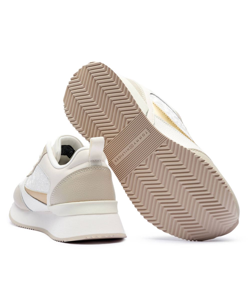 Кожаные кроссовки Tommy Hilfiger - бежевый(FW0FW08248)