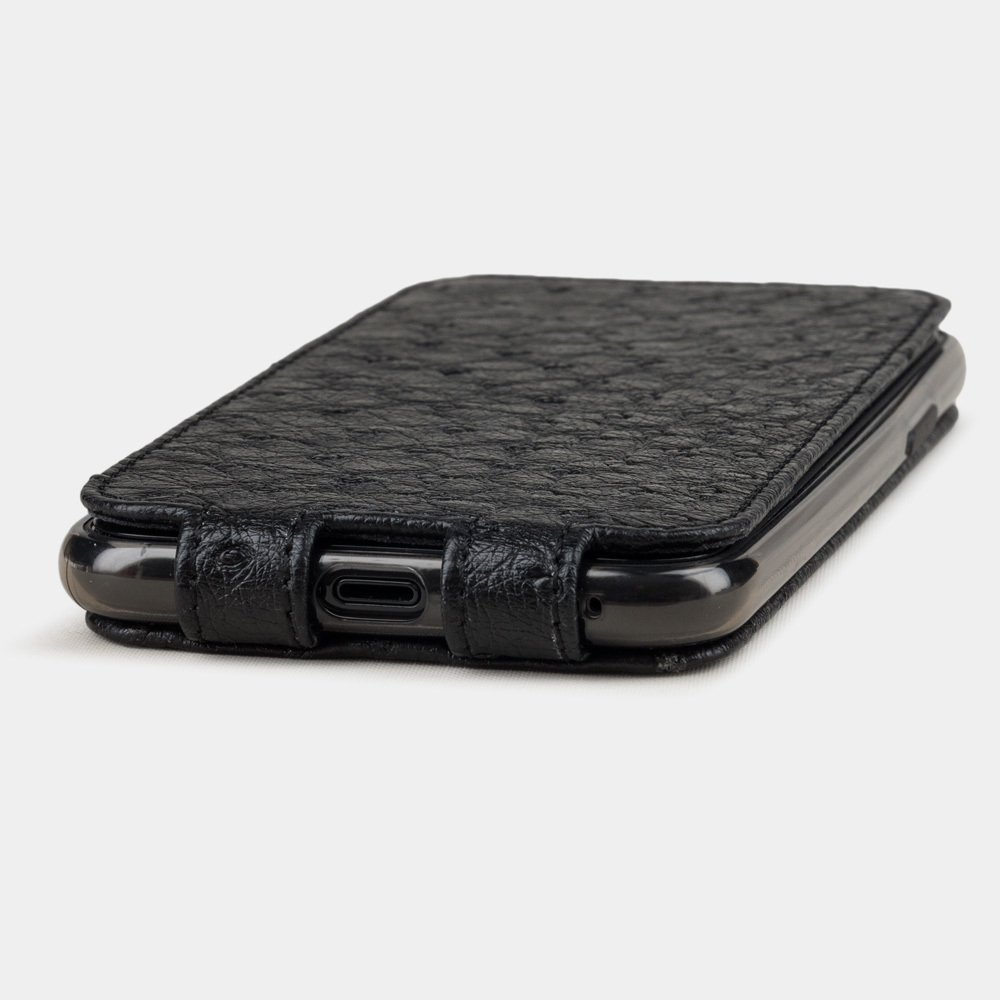 Чехол для iPhone 11 Pro из натуральной кожи страуса, черного цвета