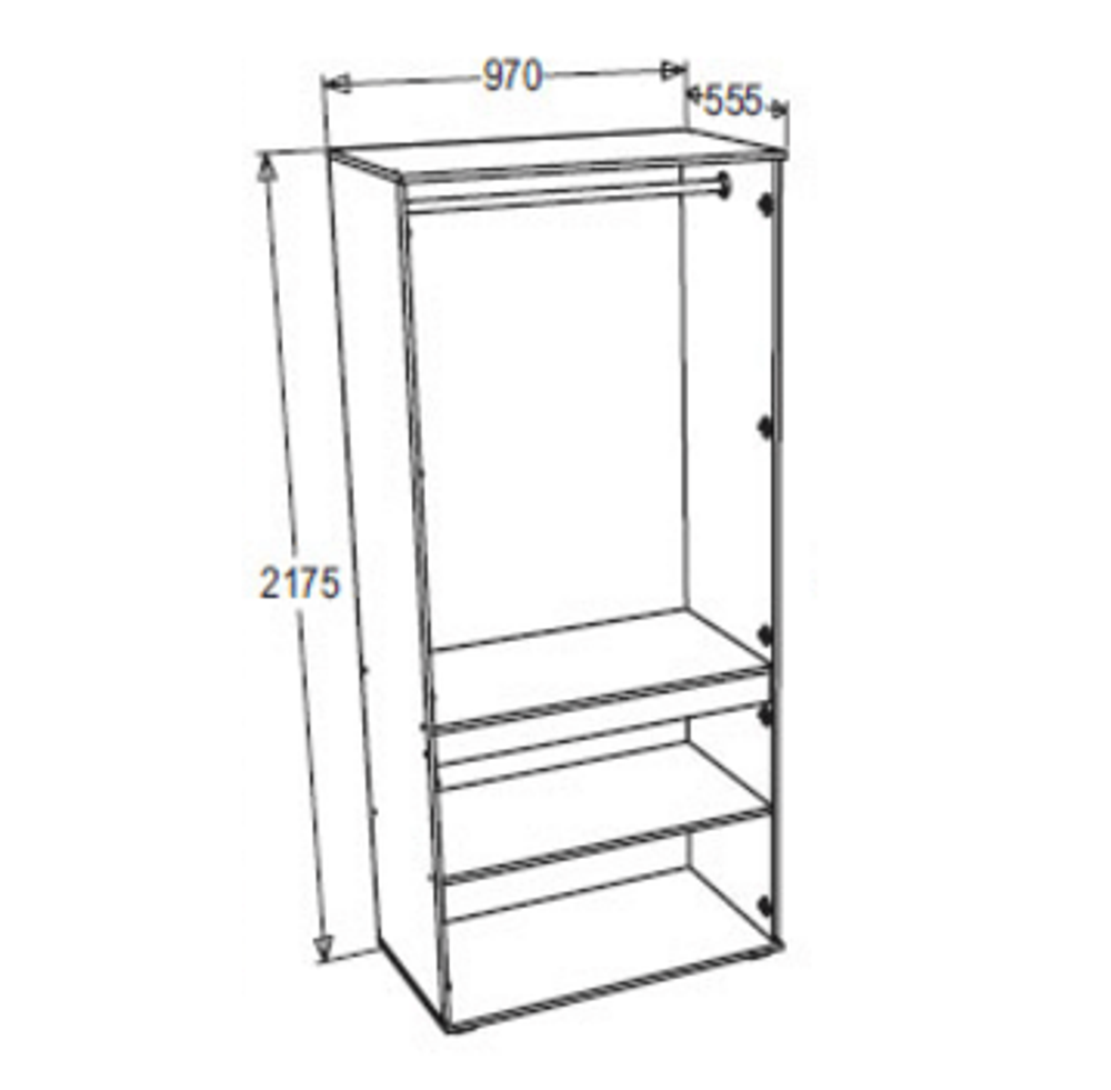 Шкаф для одежды "Александра 26" (анкор темный/анкор светл), ЛДСП, Фант-мебель, г. Волжск