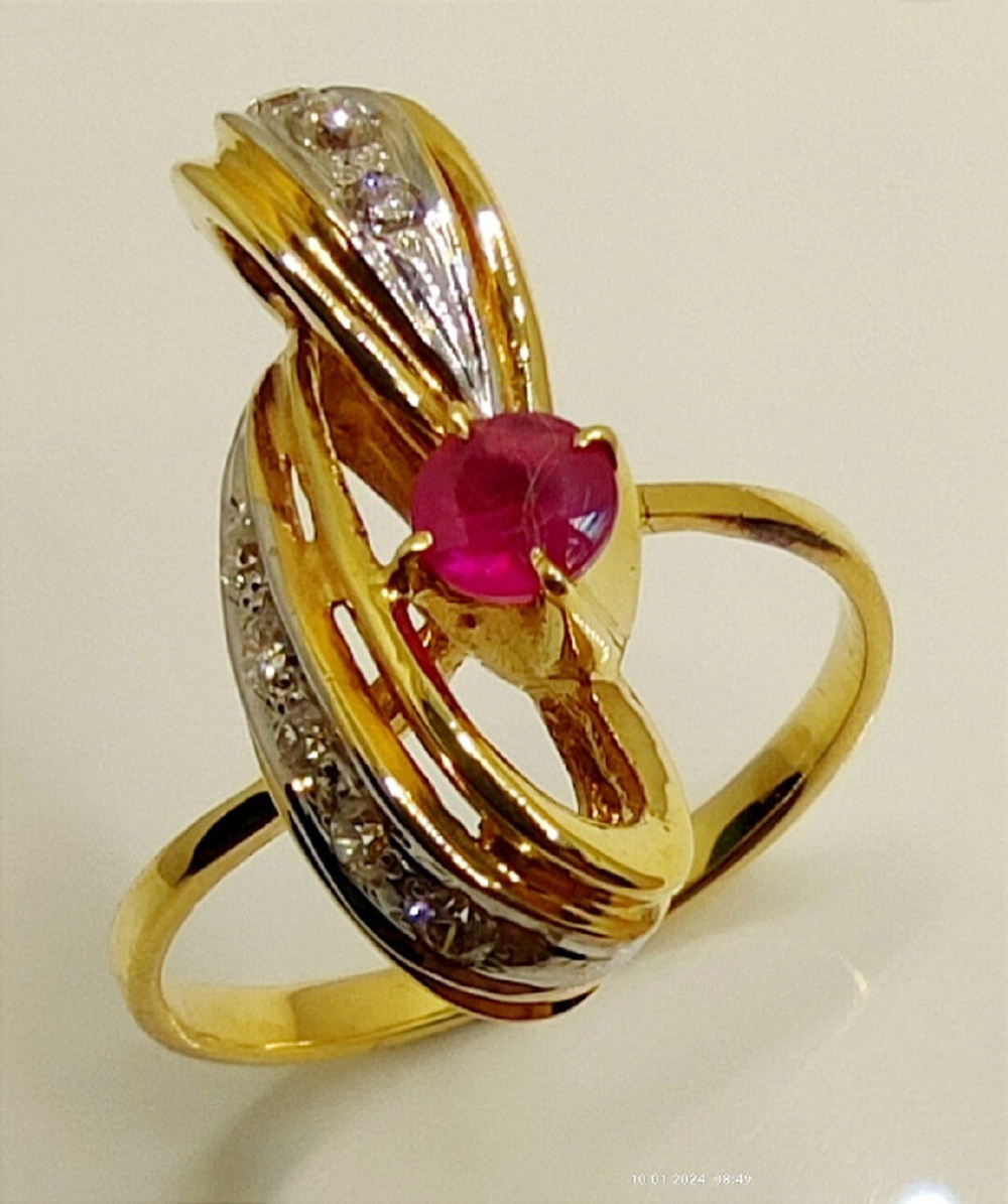 Кольцо Эстерелла золото 750, рубин, бриллианты