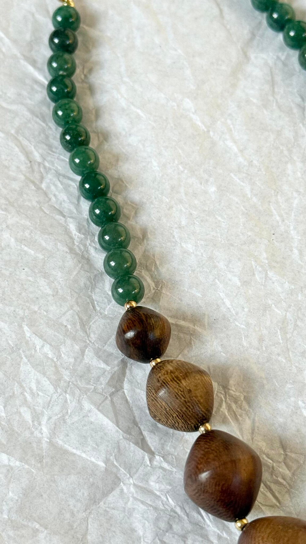 Колье Nature Bijoux, Aventurine, с авантюрином и деревом роблес, NB25.1-15-43442 (зеленый)
