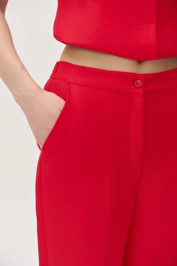 Льняные брюки прямого кроя