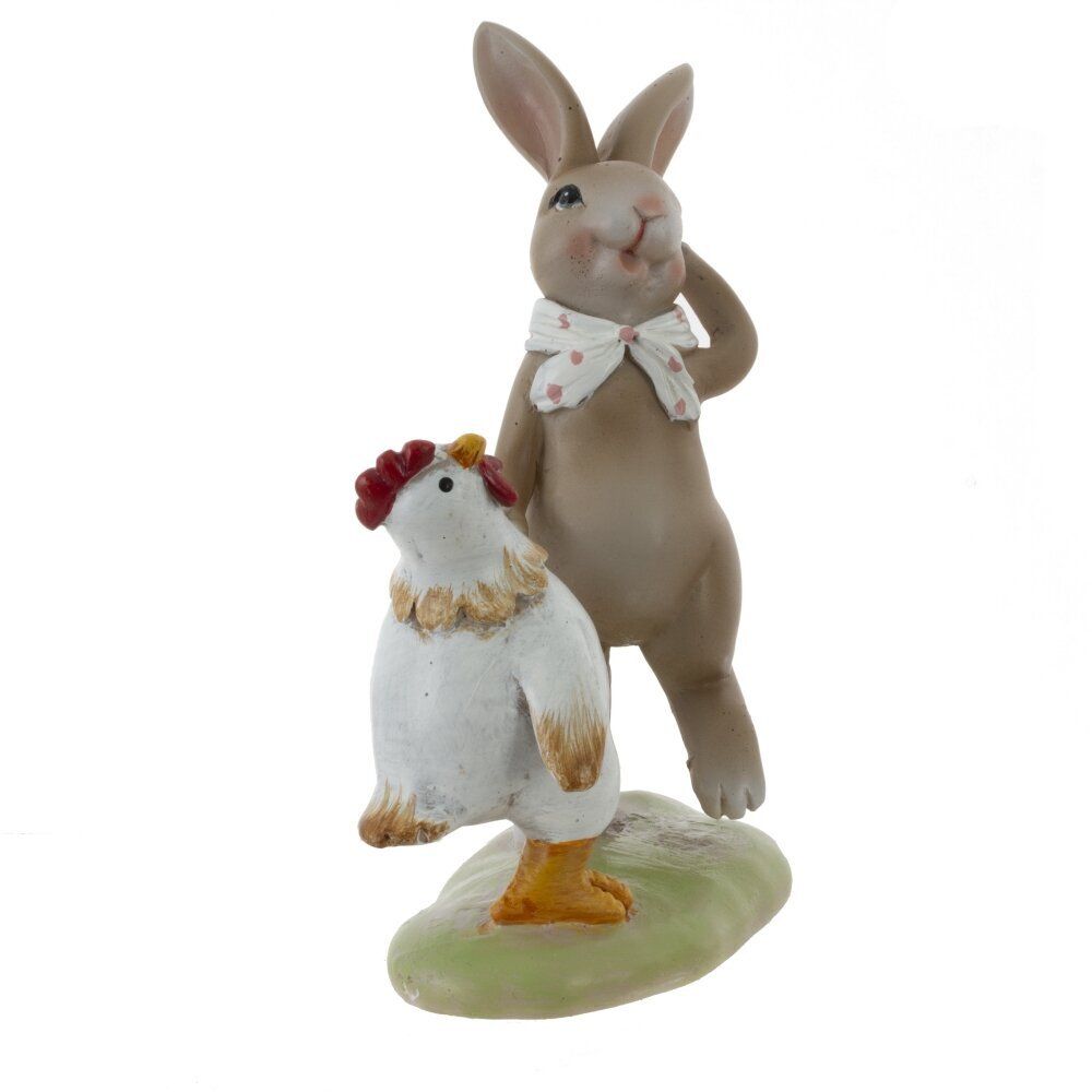 GAEM Фигурка декоративная "Заяц с курицей", L8 W4 H10,5 см