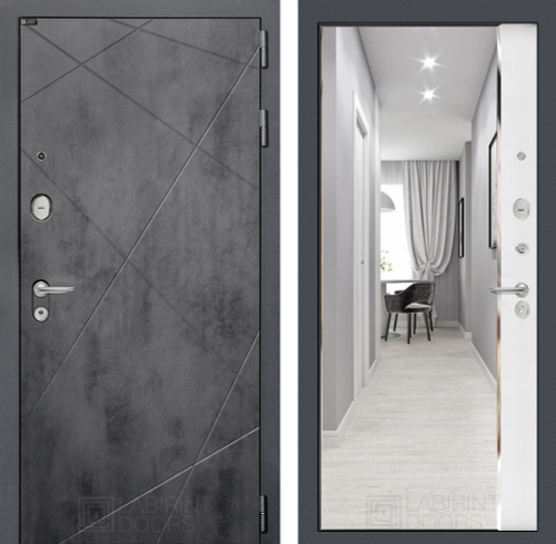 Лофт зеркало Панорама белый софт