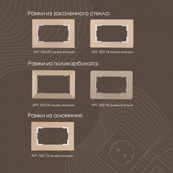 Розетка двойная с заземлением, без рамки Arte Milano am-203 203.40-2.shampan