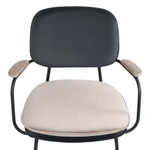 Стул с подлокотниками Pea, велюр, темно-серый/бежевый