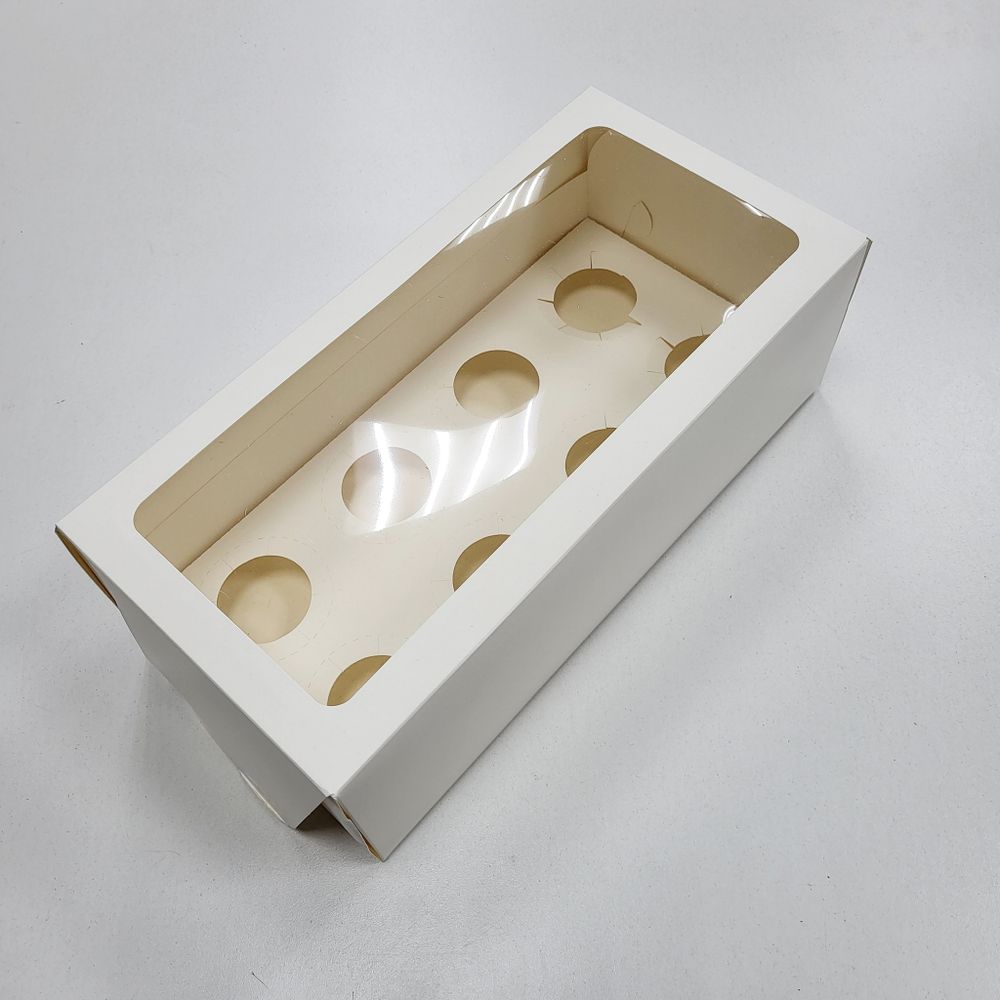 Коробка на 8 капкейков Белая, 33*16*11 см