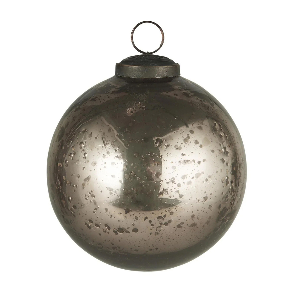 Ёлочный шар pebbled glass soil poor man’s silver