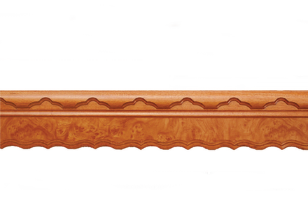 Карниз с багетной планкой из дерева "Элба" арт. 337 двухрядный, цвет вишня/радика