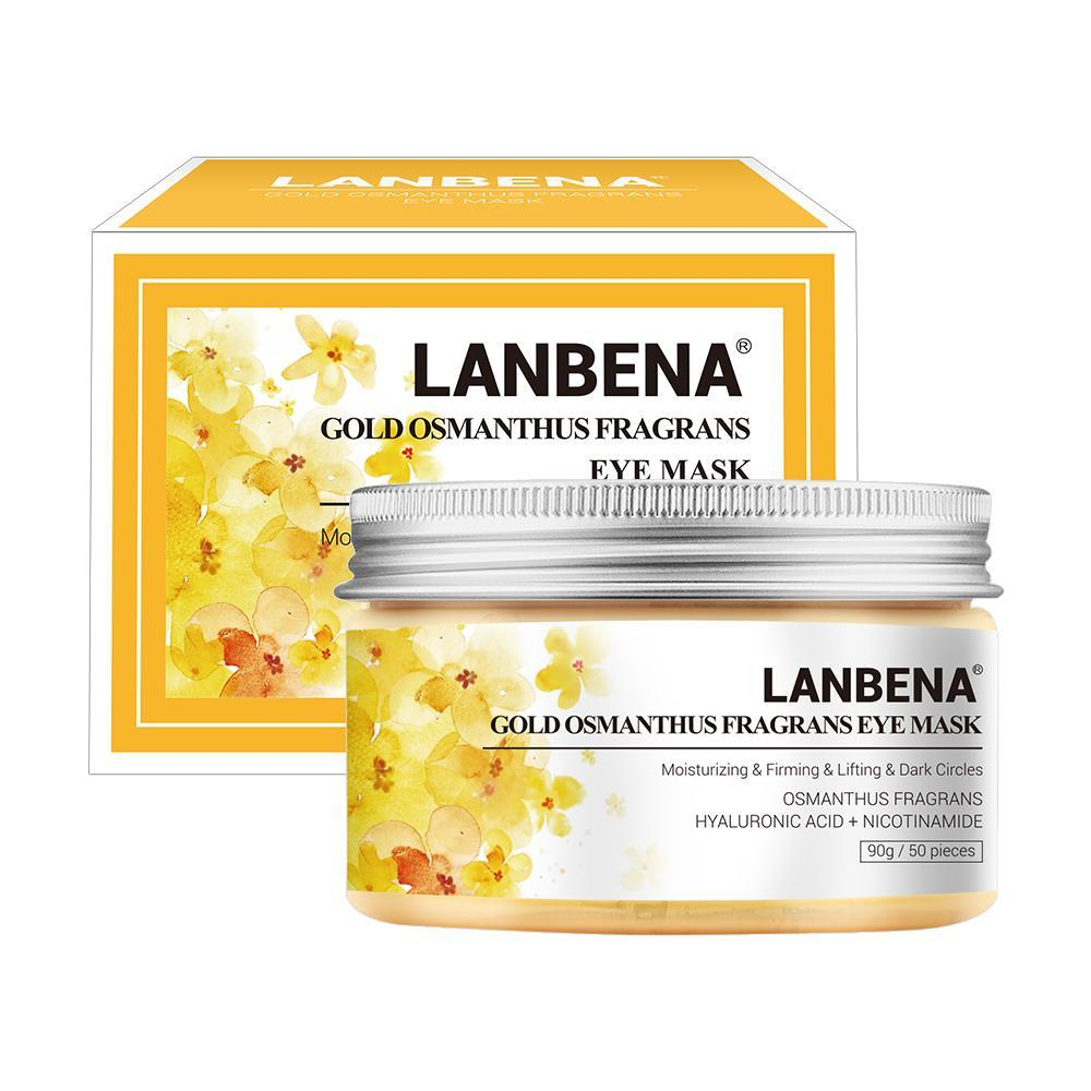 Патчи Lanbena для глаз с золотым османтусом от морщин и темных кругов Gold Osmanthus Fragrance Eye Mask, 50 шт, 90 гр