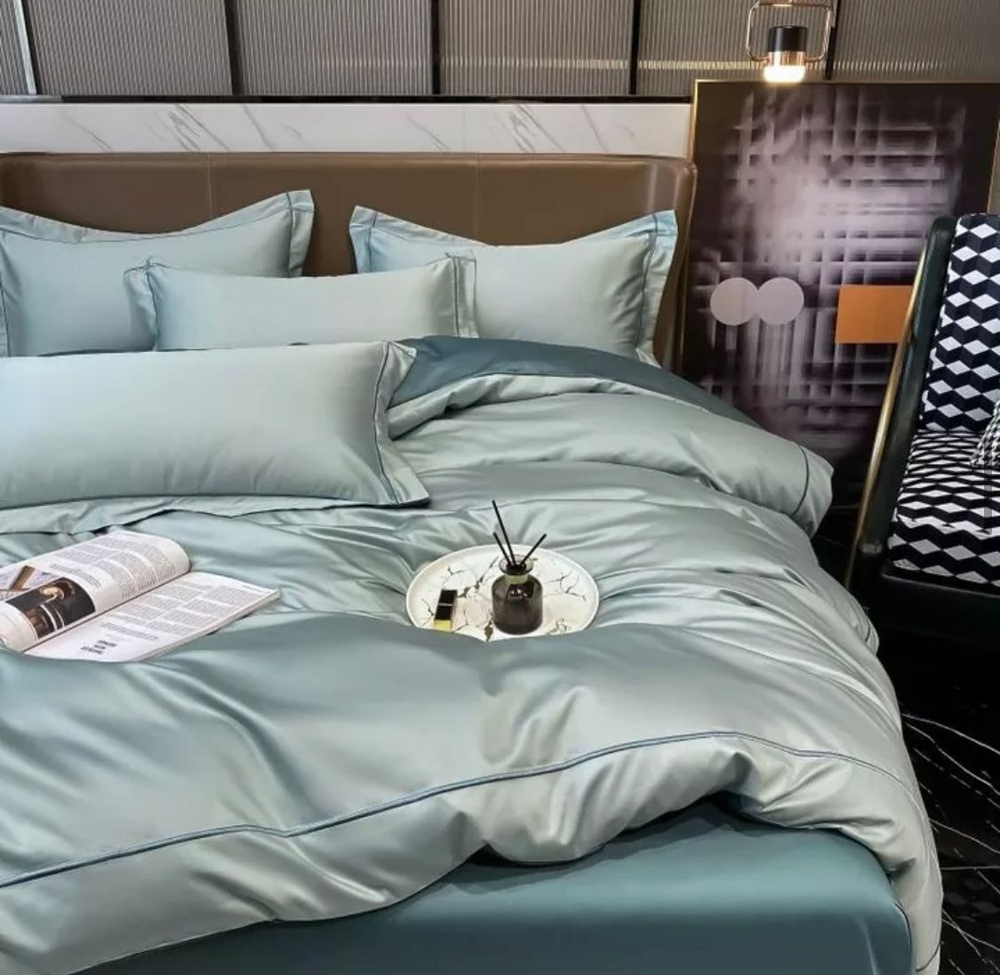 ZEPHYR HOME КПБ Двуспалка ЕВРО Мако-Сатин 100s Мятный