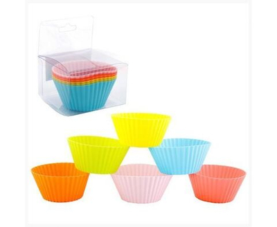 Форма для выпечки "Кексики", силикон, d-7см, h-3,5см, количество ячеек 6шт.
