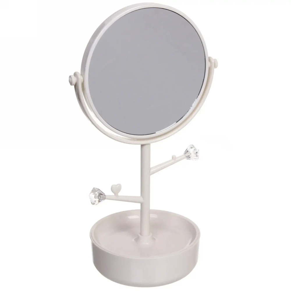 Зеркало настольное с органайзером для косметики «Beauty - Look», цвет белый, 33*14.5см