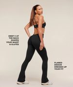 Леггинсы GYMSHARK Lifting Dipped Waistband Flared Leggings Black