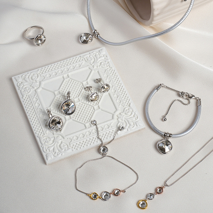 Серьги-пусеты Fiore Luna Silver Shade A1909.2 BW/S