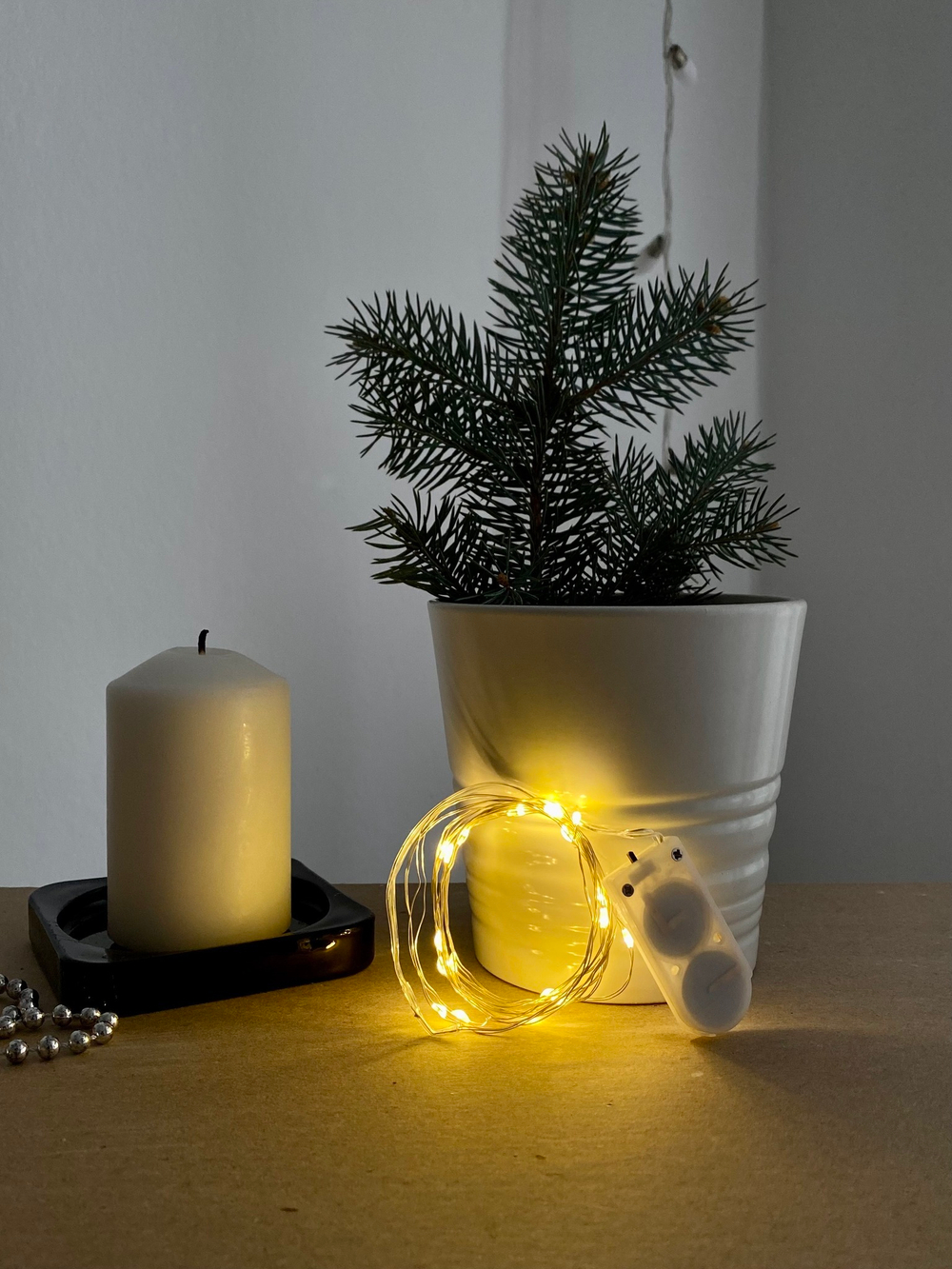 Гирлянда Роса на батарейках серебряный провод