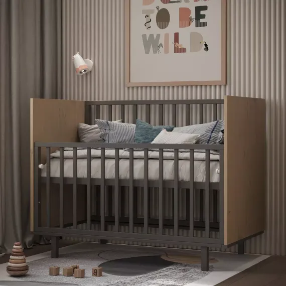 Детская кроватка на маятнике Incanto Cambridge Графит/дуб