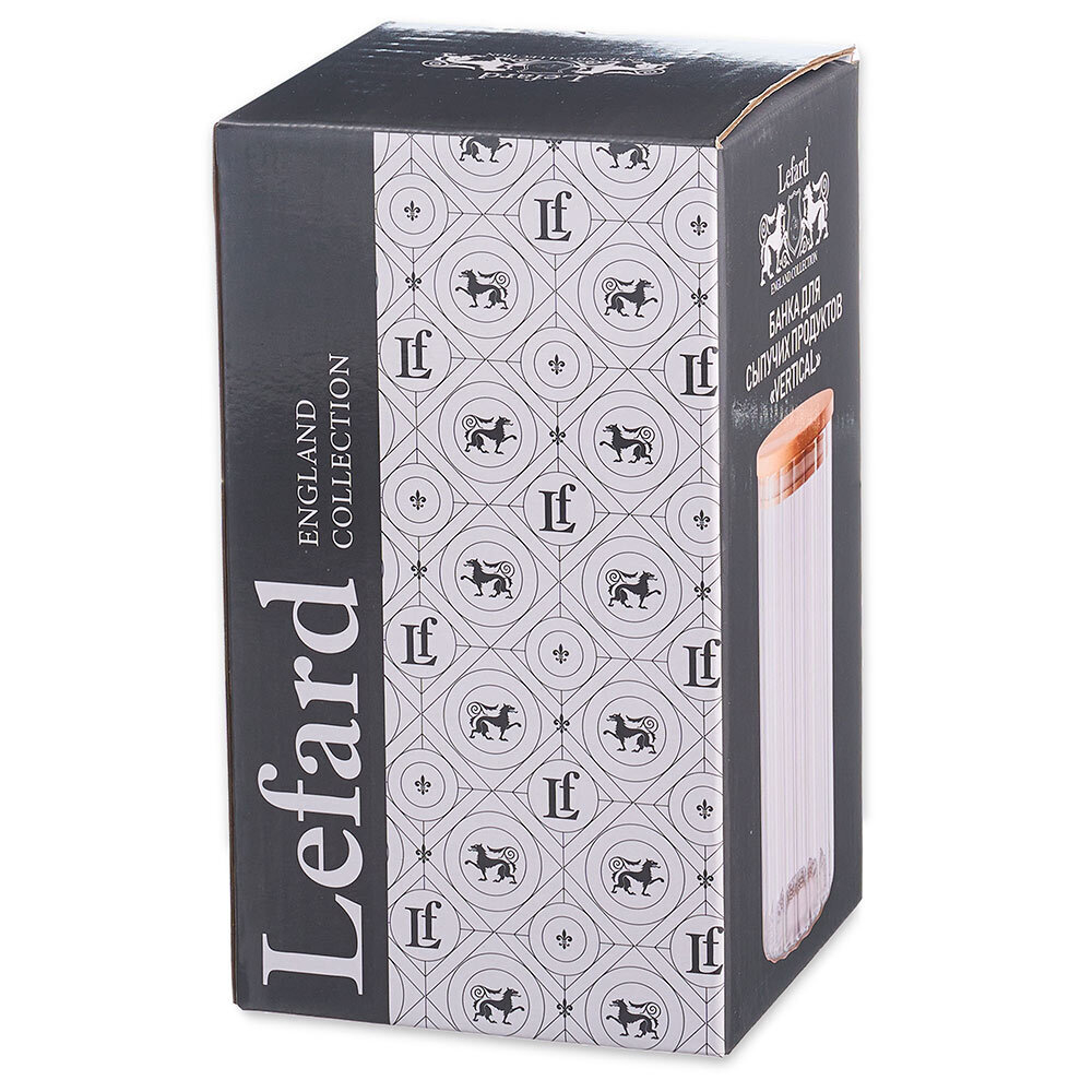 Банка для сыпучих продуктов 1200мл "Vertical" с бамбуковой крышкой