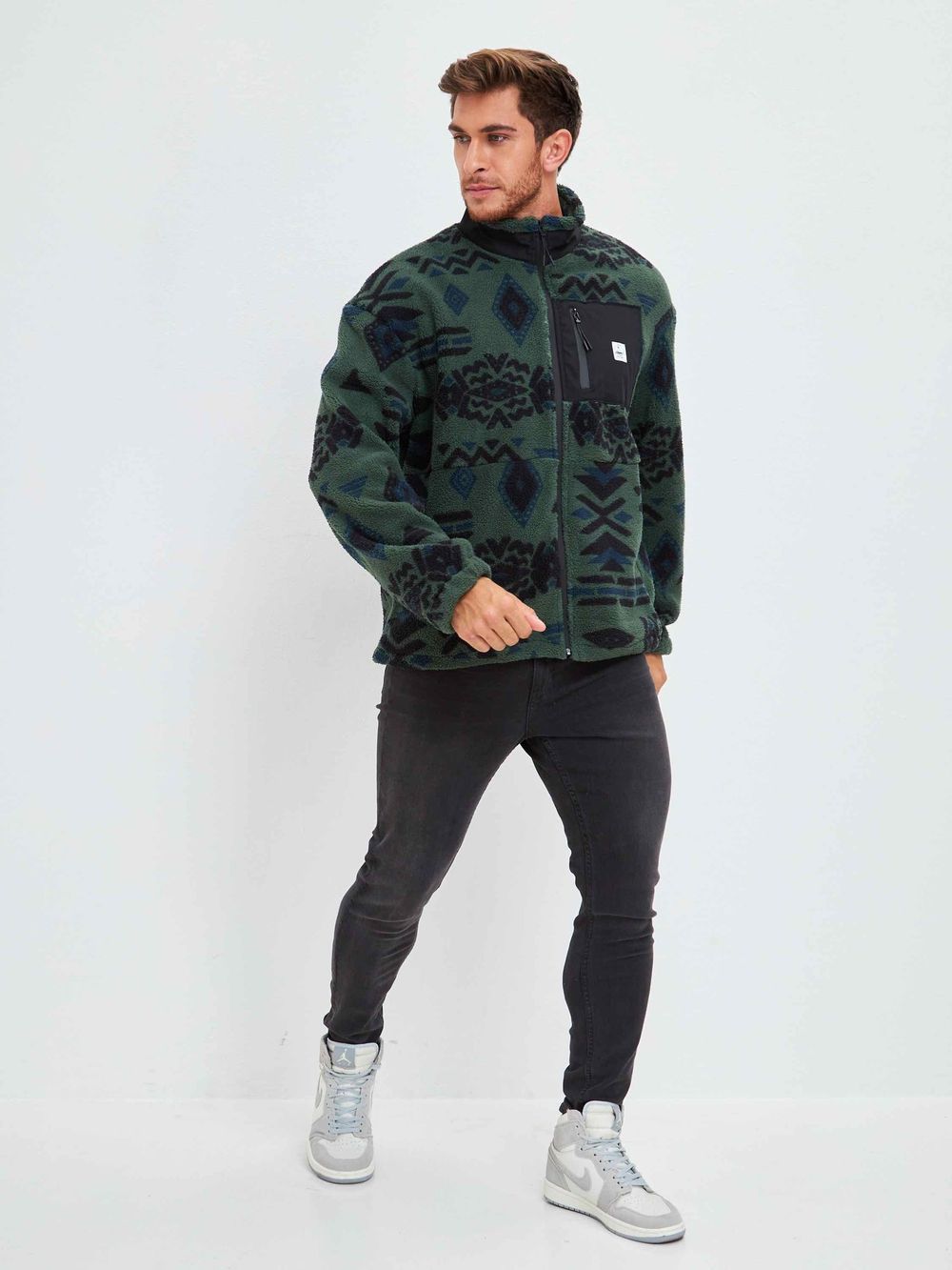 Толстовка Kefirmaykifer Флисовая Zip зеленая