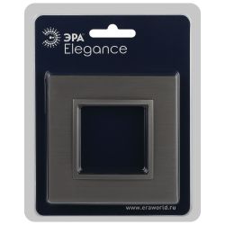 Рамка для розеток и выключателей ЭРА Elegance 14-5201-16 на 1 пост, металл, титан | Эра Elegance