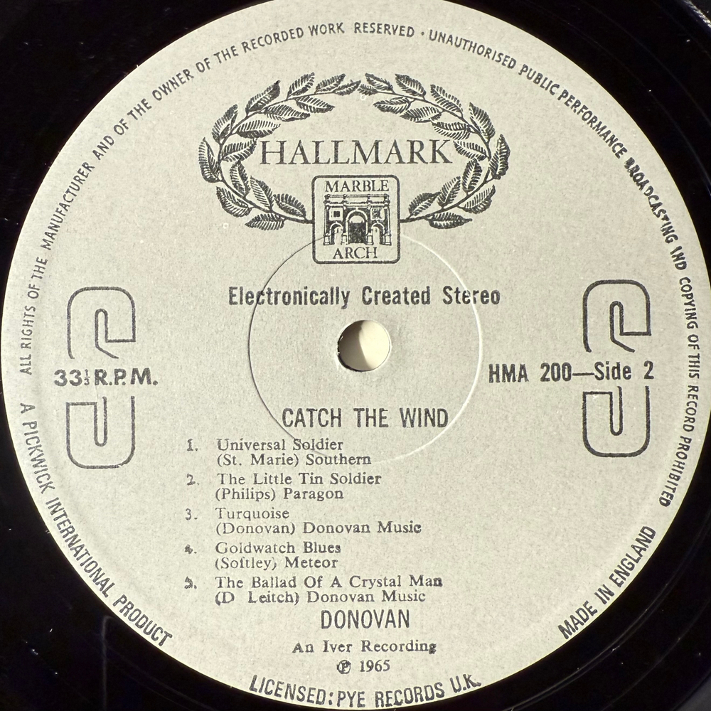 Donovan ‎– Catch The Wind (Англия)