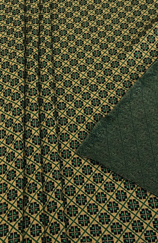 Трикотаж принт геометрия, беж, зеленый, черный ROYCE