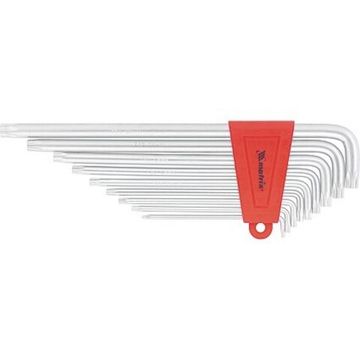 Набор ключей имбусовых TORX, 9 шт., T10-T50, CrV, экстра-длин, сатин. Matrix 12307