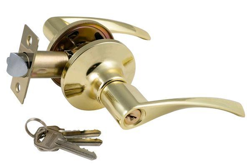 Защелка-Комплект  S-Locked 23-01 ET PB с фалевыми ручками фикс./кл  ЗОЛОТО  /120028