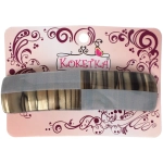 Заколка - автомат «ЭКЛЕР», форма прямоугольная, тайра, микс 5 цветов, 10,5*3см (блистер Кокетка)