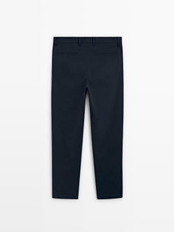 Massimo Dutti Зауженные брюки из хлопка, темно-синий
