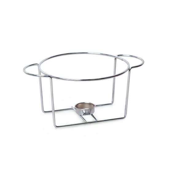 Мармит керамический круглый 23 см. 1,2 л. Kamille KM 6400 со стеклянной крышкой на металлической подставке