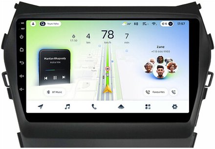 Магнитола для Hyundai Santa Fe 3 2012-2018 (отдельный экран климата, штатная КЗВ) - Teyes CC4L монитор 9" IPS на Android 14, Snapdragon 662, CarPlay, 4G SIM-слот