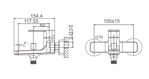 Смеситель для ванны WONZON & WOGHAND ARNIE, Хром (WW-693101-CR)