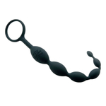 Черный анальный стимулятор-бусы 25,4 см с ручкой-кольцом Fifty Shades of Grey Pleasure Intensified Silicone Anal Beads