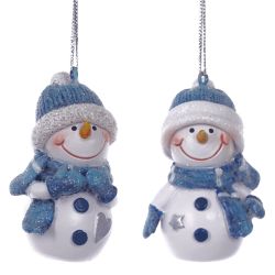 GAEM Фигурка декоративная подвесная "Снеговик", L4 W2,5 H6 см, 2в.