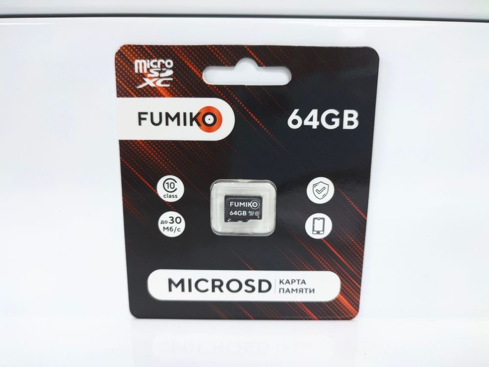 Карта памяти FUMIKO 64Gb MicroSDHC class 10 (с адаптером)