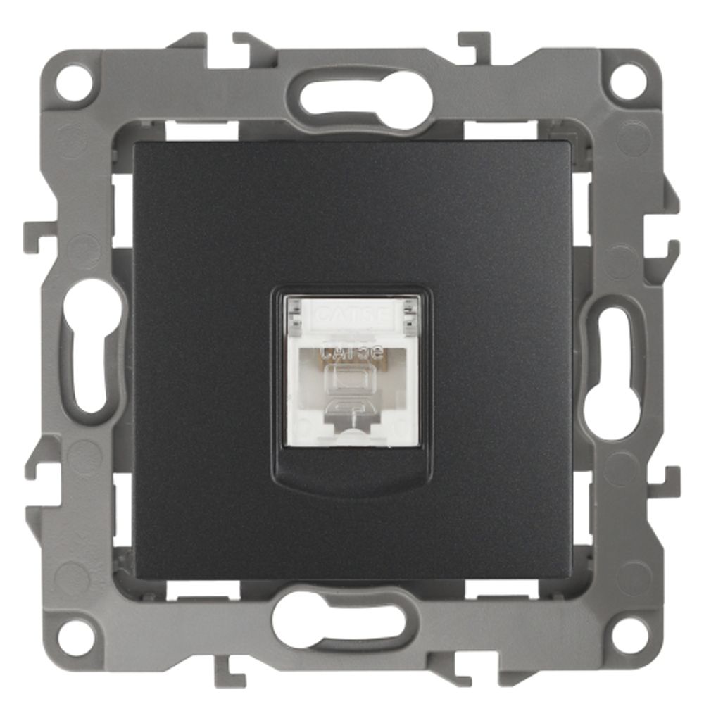 Розетка ЭРА Серия 12 12-3107-05 информационная RJ45 IP20 антрацит