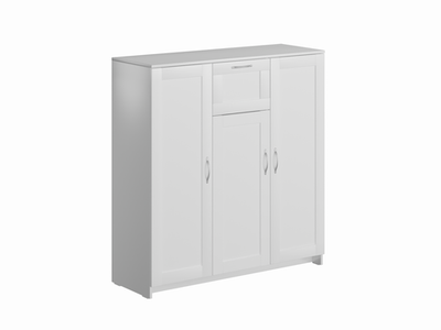 Тумба Сириус 3 двери и 1 ящик 117х123 (белая)