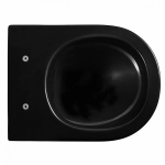 Унитаз подвесной ABBER Bequem AC1100MB с инсталляцией AC0105 и кнопкой AC0121MB черная матовая, с крышкой микролифт, безободковый