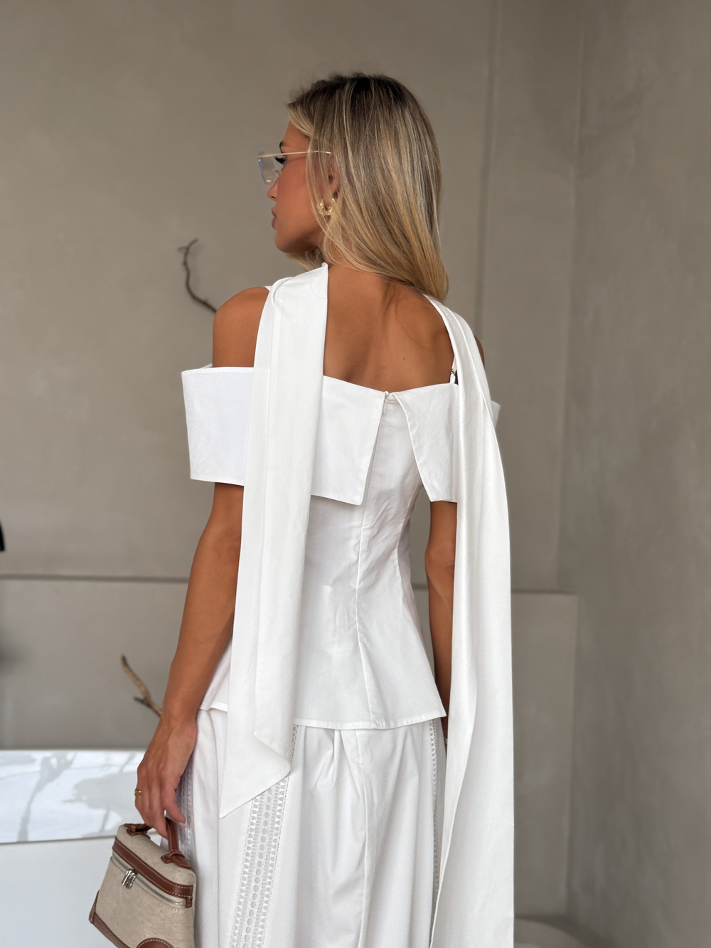 Комплект из хлопка с топом на плечах