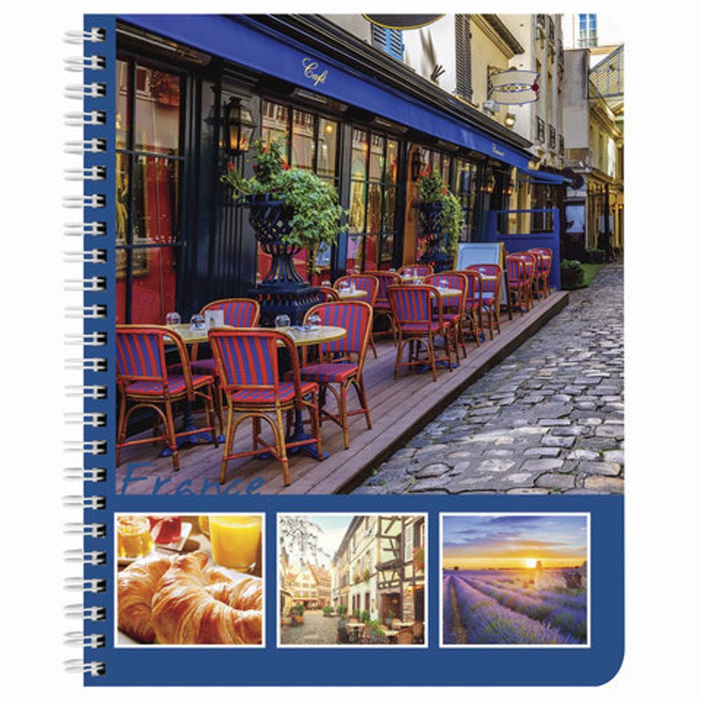 Тетрадь А5, 96 л., BRAUBERG, гребень, клетка, обложка картон, СТРАНЫ, 403068, 4шт