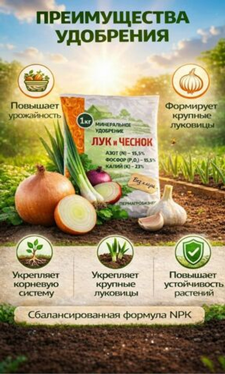 Минеральное удобрение Лук и Чеснок, 1 кг