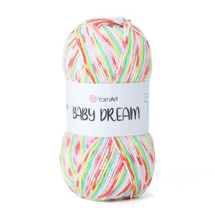 Беби Дрим (Baby Dream) пряжа YarnArt 100%акрил 5х100г/300м (5240 розовый-красный-бирюзовый-салат)