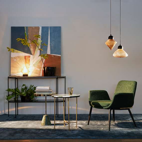 Кресло Hilde, темно-зеленое букле