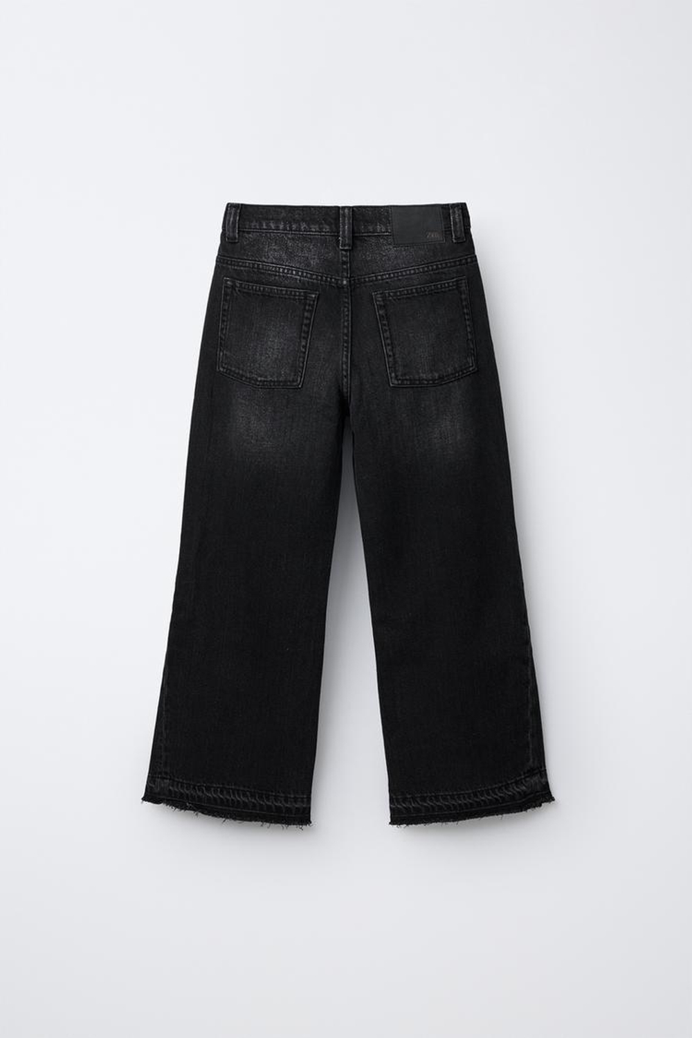 ZARA ДЖИНСЫ FLARE С БАХРОМОЙ, ЧЕРНЫЙ